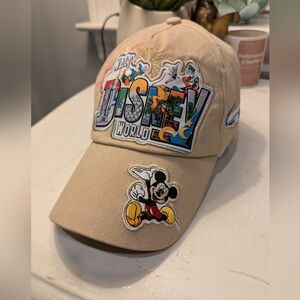 Disney Tan Baseball Cap with Mickey Mouse Patch